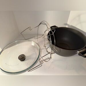 Sleek Black Cookware Set with Glass Lid